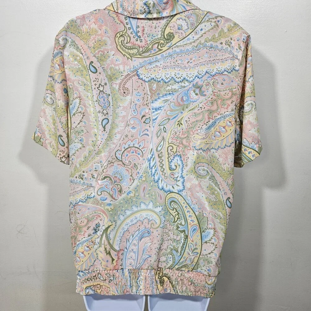 Alfred Dunner Vintage Short Sleeved Blouse - Floral and Paisley Size 10 (127-11) - Picture 7 of 9